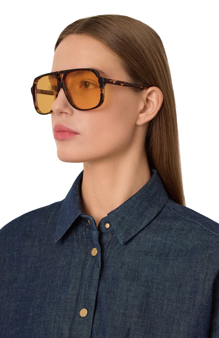 Женские солнцезащитные очки VINTAGE FRAMES оранжевого цвета, арт. KING SIZE BR0WN T0RT0ISE/0RANGE | Фото 3 (Региональные ограничения белый список (Axapta Mercury): Не проставлено; Нос: Не проставлено; Тип очков: С/з; Кросс-КТ: С/з-унисекс; Материал: Пластик; Очки форма: Авиаторы; Оптика Гендер: оптика-унисекс)