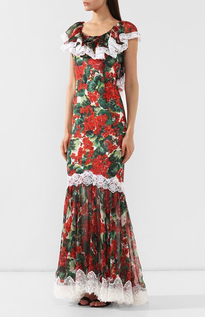 Платье-макси DOLCE & GABBANA красного цвета по цене 621000 руб., арт. F6C7YT/FSAYB, фото 3 Платье-макси DOLCE & GABBANA, арт. F6C7YT/FSAYB, фото 3