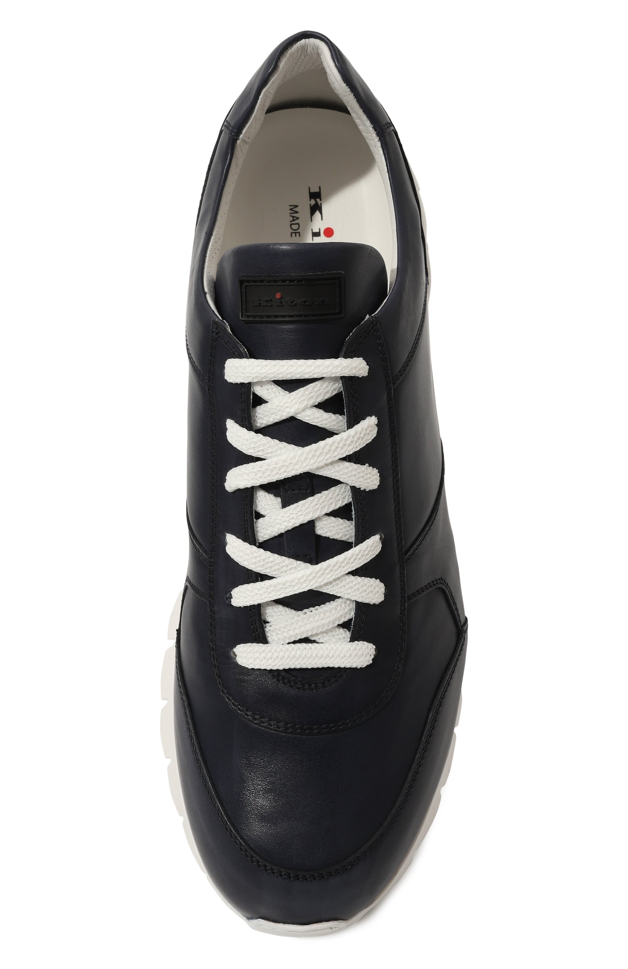 Кожаные кроссовки KITON синего цвета по цене 96350 руб., арт. USSA077N00100, фото 6 Кожаные кроссовки KITON, арт. USSA077N00100, фото 6