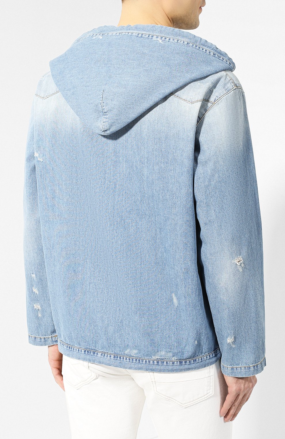 Джинсовое худи SAINT LAURENT синего цвета по цене 114000 руб., арт. 551378/YQ880, фото 4 Джинсовое худи SAINT LAURENT, арт. 551378/YQ880, фото 4