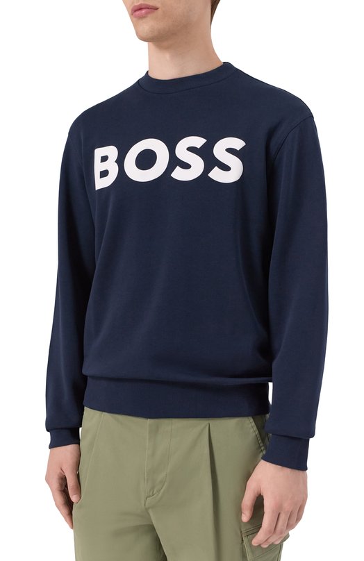 Хлопковый свитшот BOSS Orange 50487133 Синий  50487133 Фото 3