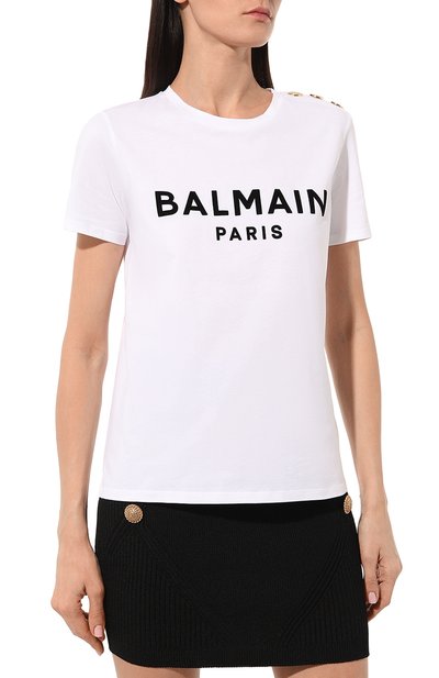 Хлопковая футболка BALMAIN, арт. YF1EF005BB37, фото 3