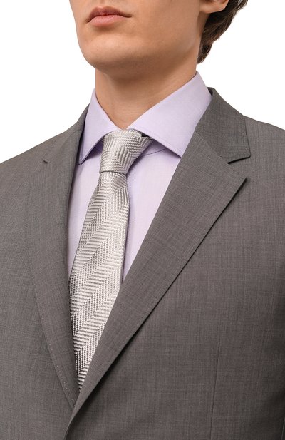 Шелковый галстук LANVIN светло-серого цвета по цене 15400 руб., арт. 3059/TIE, фото 2 Шелковый галстук LANVIN, арт. 3059/TIE, фото 2
