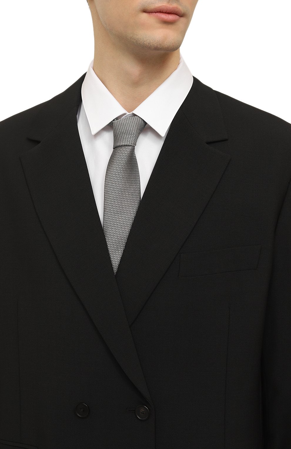 Шелковый галстук HUGO серого цвета по цене 6960 руб., арт. 50496030, фото 2 Шелковый галстук HUGO, арт. 50496030, фото 2