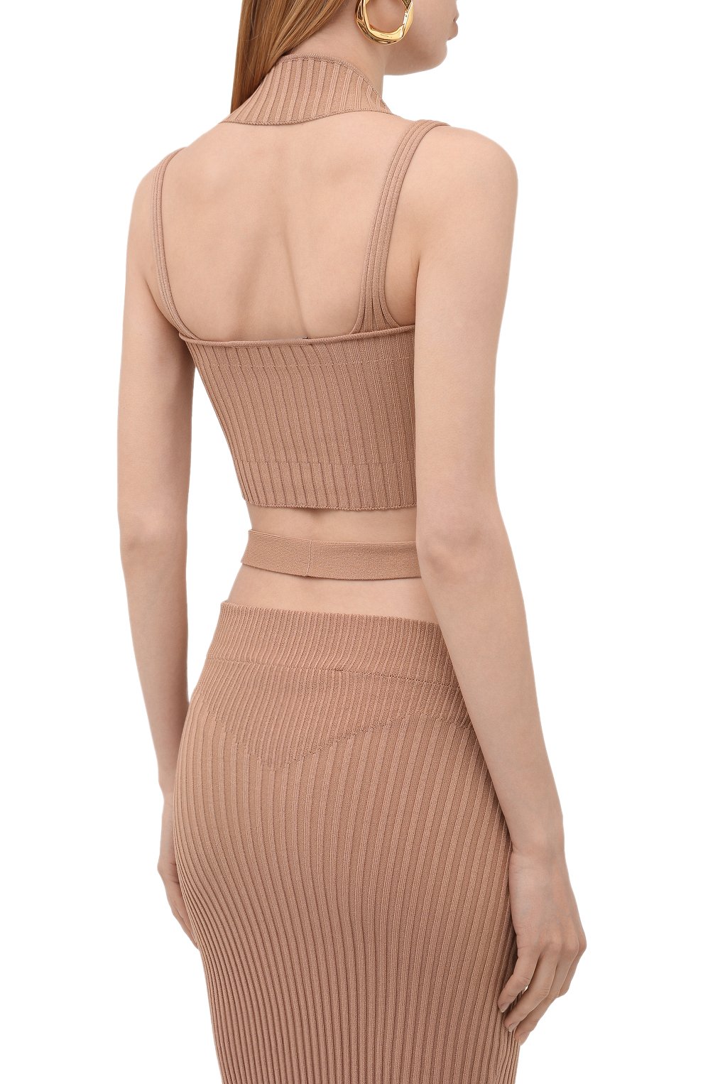 Топ из вискозы ANDREADAMO бежевого цвета по цене 33600 руб., арт. ADSS21T003014470, фото 4 Топ из вискозы ANDREADAMO, арт. ADSS21T003014470, фото 4
