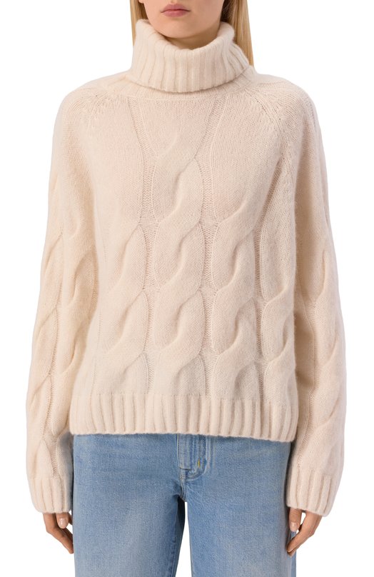 Свитер из кашемира и шелка Allude 255/77003 Кремовый  255/77003 Фото 3