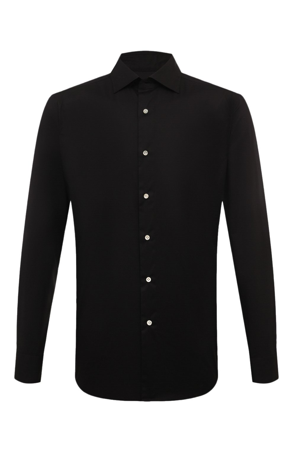 Хлопковая сорочка LUIGI BORRELLI черного цвета по цене 38950 руб., арт. PS40074, фото 1 Хлопковая сорочка LUIGI BORRELLI, арт. PS40074, фото 1