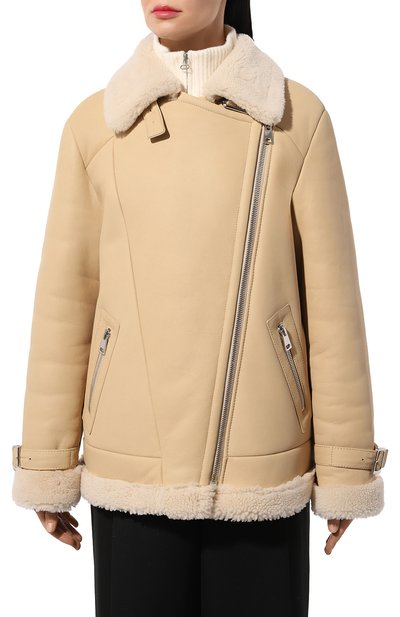 Дубленка из овчины MASLOV светло-бежевого цвета по цене 215010 руб., арт. WS250, фото 3 Дубленка из овчины MASLOV, арт. WS250, фото 3