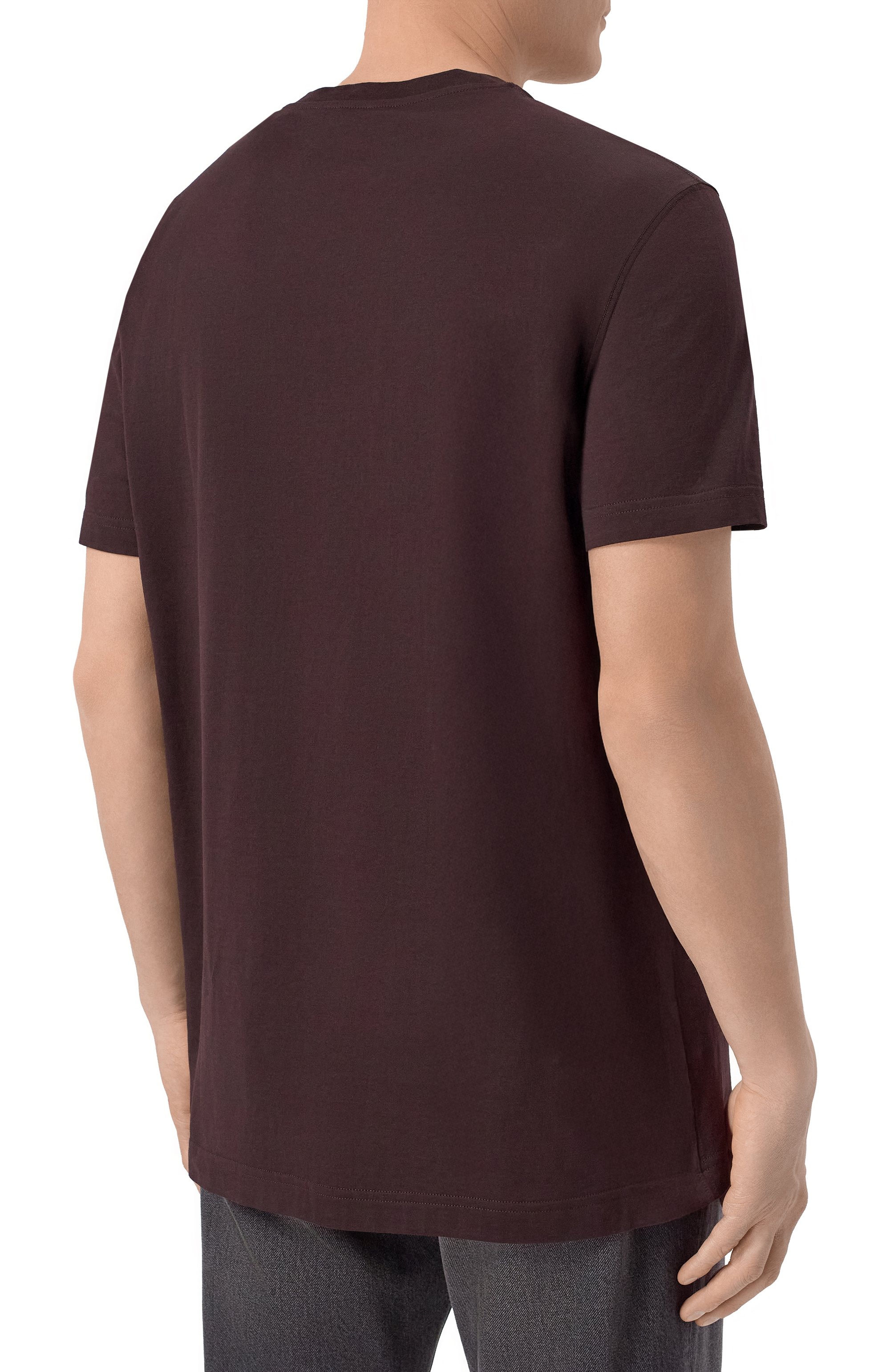 Хлопковая футболка DOLCE & GABBANA темно-коричневого цвета по цене 72700 руб., арт. G8RA2Z/G7PZE, фото 4 Хлопковая футболка DOLCE & GABBANA, арт. G8RA2Z/G7PZE, фото 4