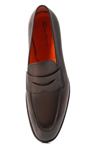 Кожаные пенни-лоферы SANTONI темно-коричневого цвета по цене 140500 руб., арт. MCAG19085MI1BPGL, фото 5 Кожаные пенни-лоферы SANTONI, арт. MCAG19085MI1BPGL, фото 5