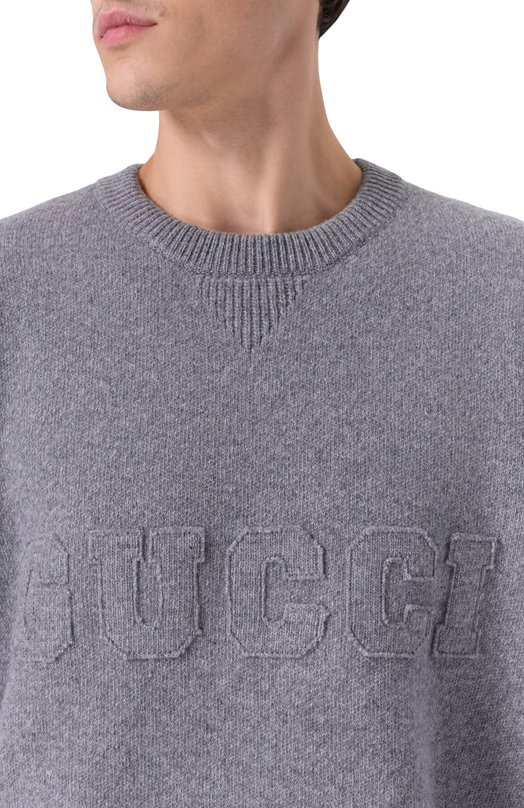 Шерстяной джемпер Gucci 811405/XKEK0 Серый  811405/XKEK0 Фото 5