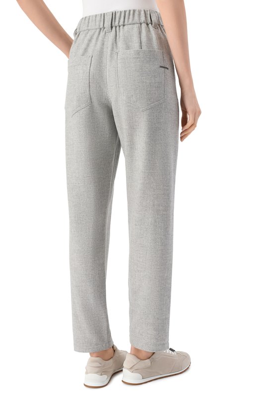 Шерстяные брюки Brunello Cucinelli MB162P8417 Серый  MB162P8417 Фото 4