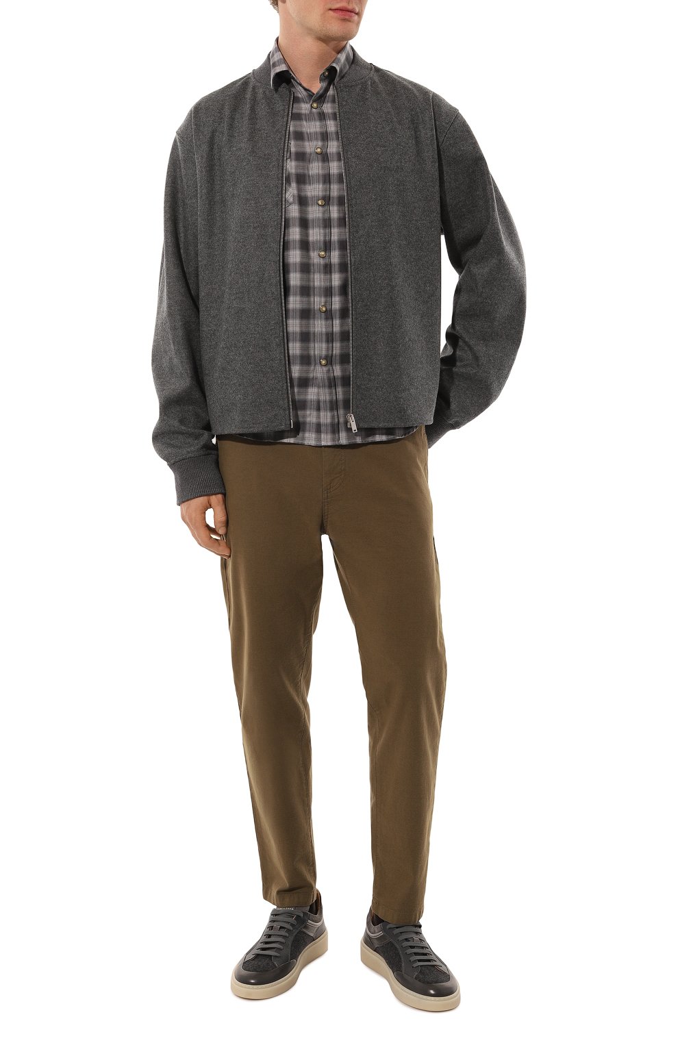 Рубашка из хлопка и лиоцелла CANALI серого цвета по цене 56250 руб., арт. CSL7066/GL03348, фото 2 Рубашка из хлопка и лиоцелла CANALI, арт. CSL7066/GL03348, фото 2