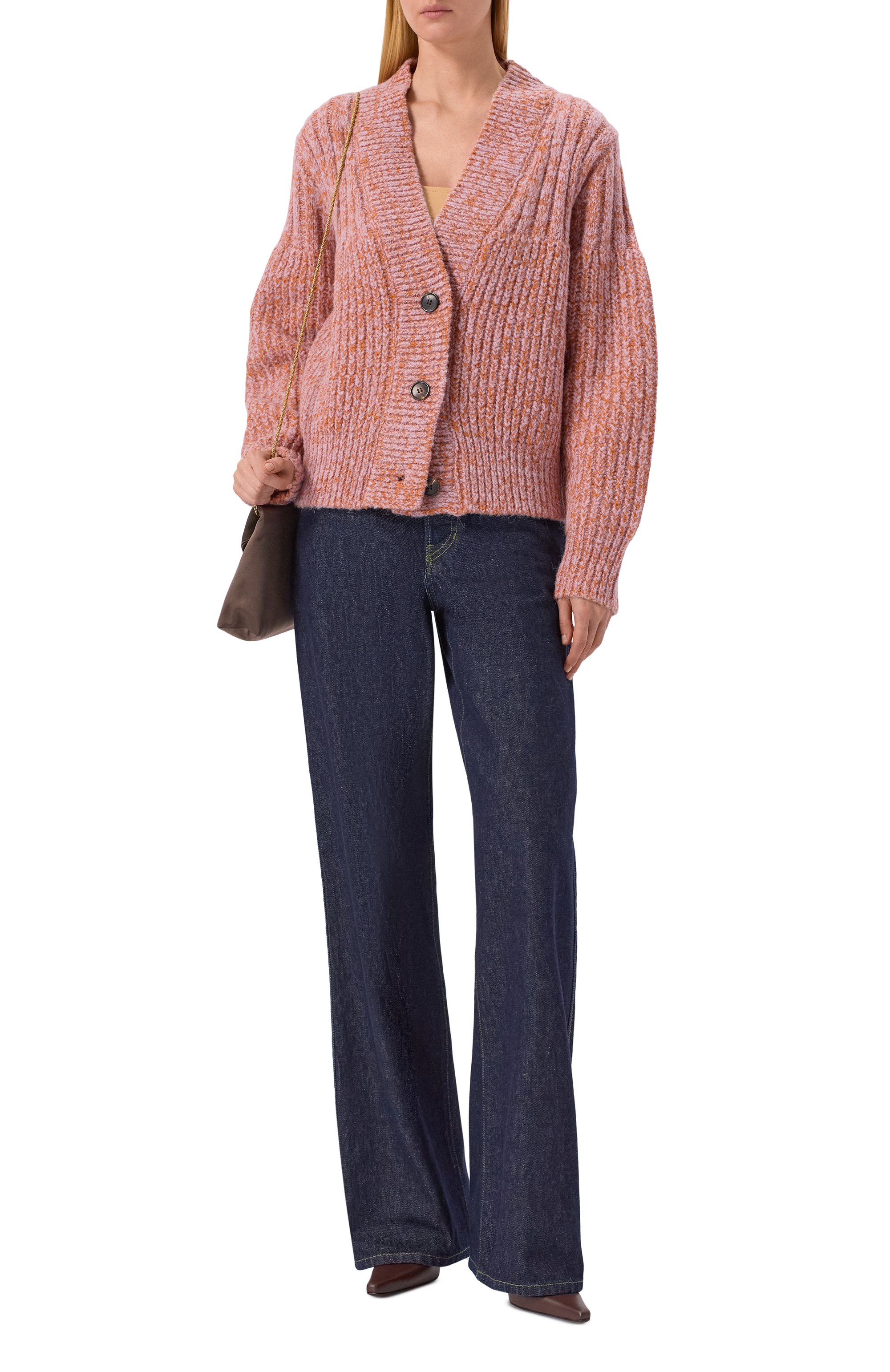 Шерстяной кардиган DRIES VAN NOTEN оранжевого цвета по цене 109000 руб., арт. 252-011230-2725, фото 2 Шерстяной кардиган DRIES VAN NOTEN, арт. 252-011230-2725, фото 2