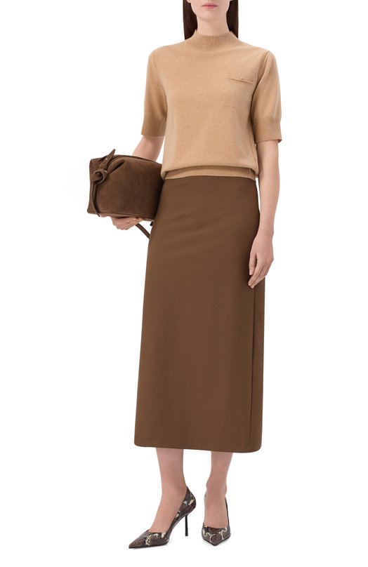 Пуловер из шерсти и кашемира Lorena Antoniazzi TM13A/2472 Коричневый  TM13A/2472 Фото 2