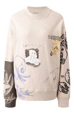 Женский хлопковый свитшот DOMREBEL светло-бежевого цвета, арт. BEAKER SWEATSHIRT | Фото 1 (Материал сплава: Проставлено; Рукава: Длинные; Драгоценные камни: Проставлено; Длина (для топов): Стандартные; Стили: Кэжуэл; Женское Кросс-КТ: Свитшот-одежда; Материал внешний: Хлопок)