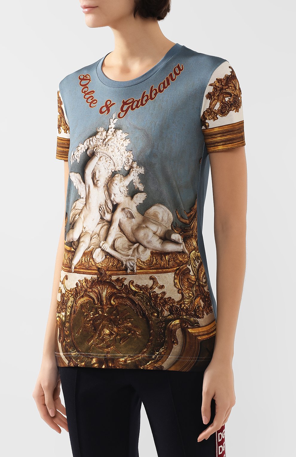 Хлопковая футболка DOLCE & GABBANA разноцветного цвета по цене 74700 руб., арт. F8K74T/HH75D, фото 3 Хлопковая футболка DOLCE & GABBANA, арт. F8K74T/HH75D, фото 3