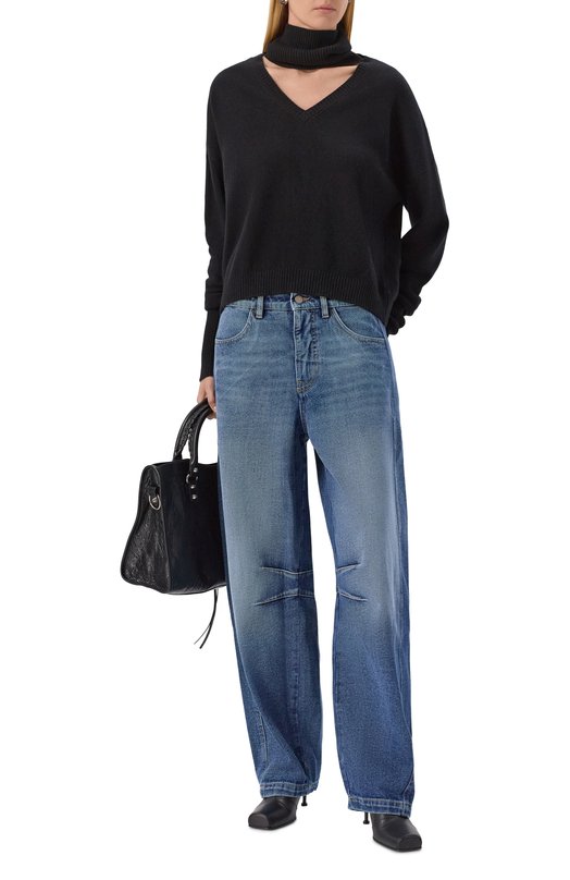 Пуловер из шерсти и кашемира Andrea Ya'aqov 25WMAG82/CASHMERE W00L Чёрный  25WMAG82/CASHMERE W00L Фото 2