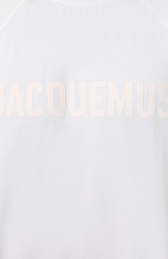 Мужская хлопковая футболка JACQUEMUS белого цвета, арт. 24E/245JS212-2031 | Фото 5 (Рукава: Короткие, 3/4; Длина (для топов): Стандартные; Принт: С принтом; Материал сплава: Проставлено; Материал внешний: Хлопок; Стили: Спорт-шик; Драгоценные камни: Проставлено)