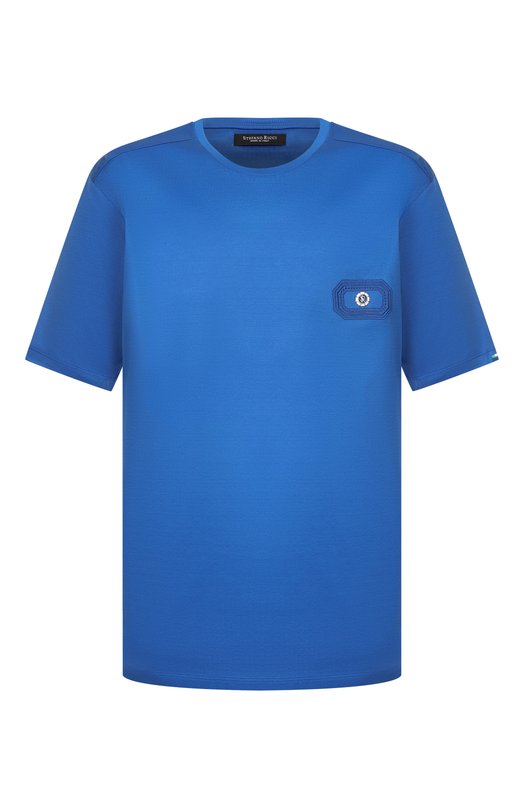 Хлопковая футболка Stefano Ricci MNH6104960/TE0001 Синий MNH6104960/TE0001