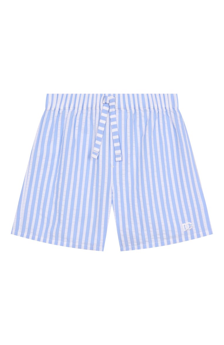Детские хлопковые шорты DOLCE & GABBANA голубого цвета, арт. L13Q60/FR50R | Фото 1 (Нос: Не проставлено; Материал �внешний: Хлопок; Случай: Повседневный; Ростовка одежда: 3 мес | 62 см, 18 мес | 86 см, 24 мес | 92 см, 9 мес | 74 см, 12 мес | 80 см, 6 мес | 68 см)