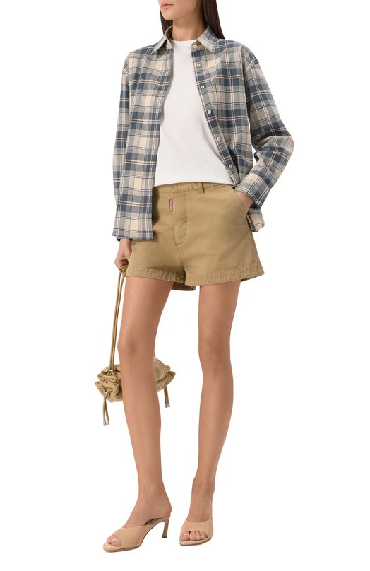Хлопковые шорты Dsquared2 S73MU0238/S78499 Бежевый  S73MU0238/S78499 Фото 2