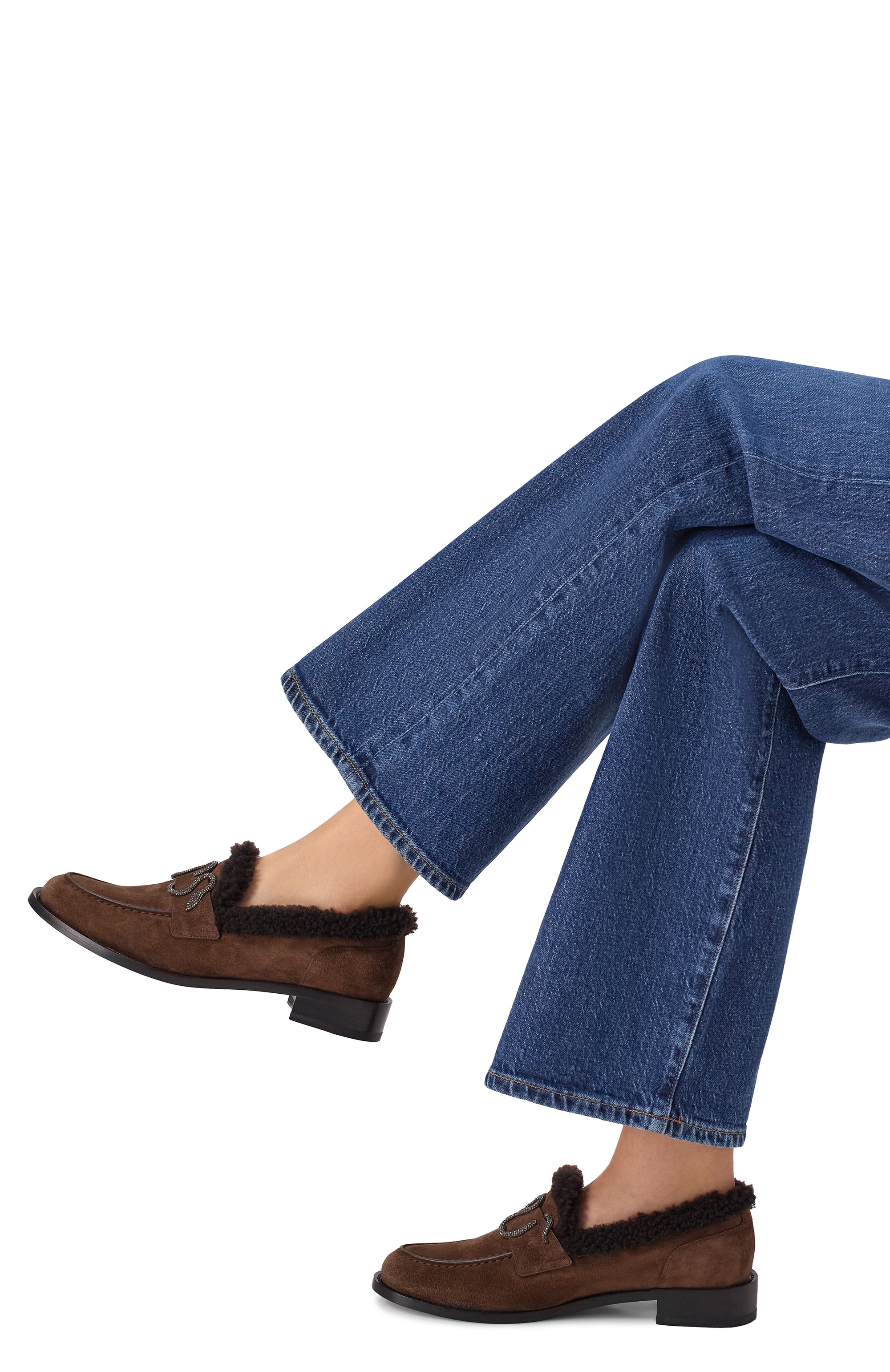 Замшевые лоферы morgana RENE CAOVILLA темно-коричневого цвета по цене 135500 руб., арт. C12635-020/CR01, фото 2 Замшевые лоферы morgana RENE CAOVILLA, арт. C12635-020/CR01, фото 2