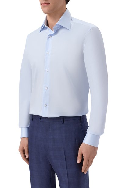 Хлопковая сорочка FRAY голубого цвета по цене 56600 руб., арт. TAMIGI/721, фото 3 Хлопковая сорочка FRAY, арт. TAMIGI/721, фото 3