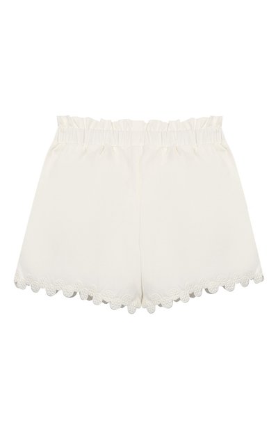 Хлопковые шорты CHLOÉ белого цвета по цене 8995 руб., арт. C14576/2A-5A, фото 2 Хлопковые шорты CHLOÉ, арт. C14576/2A-5A, фото 2