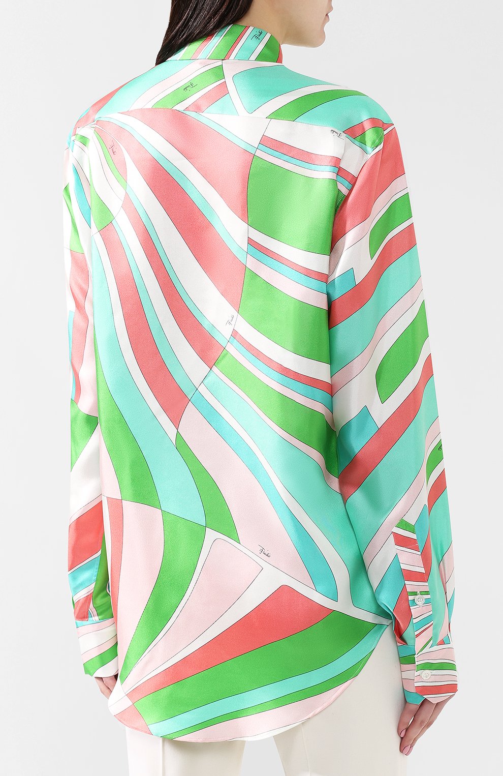 Шелковая блузка EMILIO PUCCI разноцветного цвета по цене 79950 руб., арт. 9HRJ92/9H751, фото 4 Шелковая блузка EMILIO PUCCI, арт. 9HRJ92/9H751, фото 4