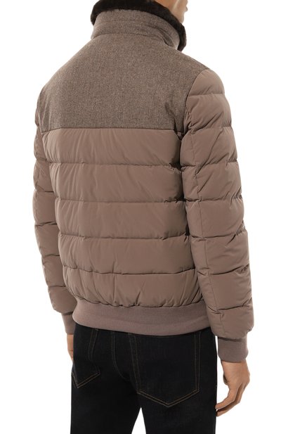 Пуховый бомбер с воротником из кролика HETREGO, арт. 8N512R/B0RIS, фото 4