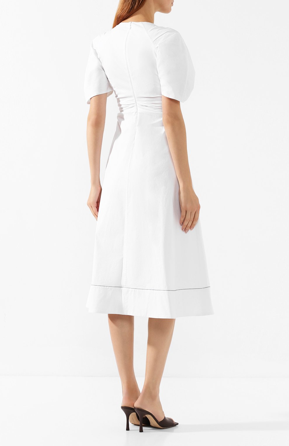 Хлопковое платье PROENZA SCHOULER белого цвета по цене 99500 руб., арт. R1933052-AC089, фото 4 Хлопковое платье PROENZA SCHOULER, арт. R1933052-AC089, фото 4
