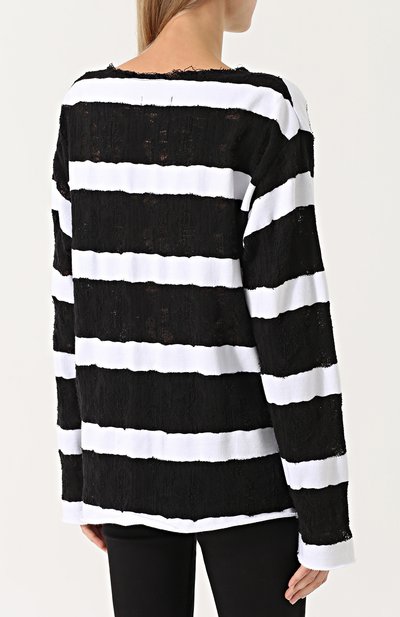 Хлопковый лонгслив в контрастную полоску RTA, арт. WF7120-822BKWHT, фото 4