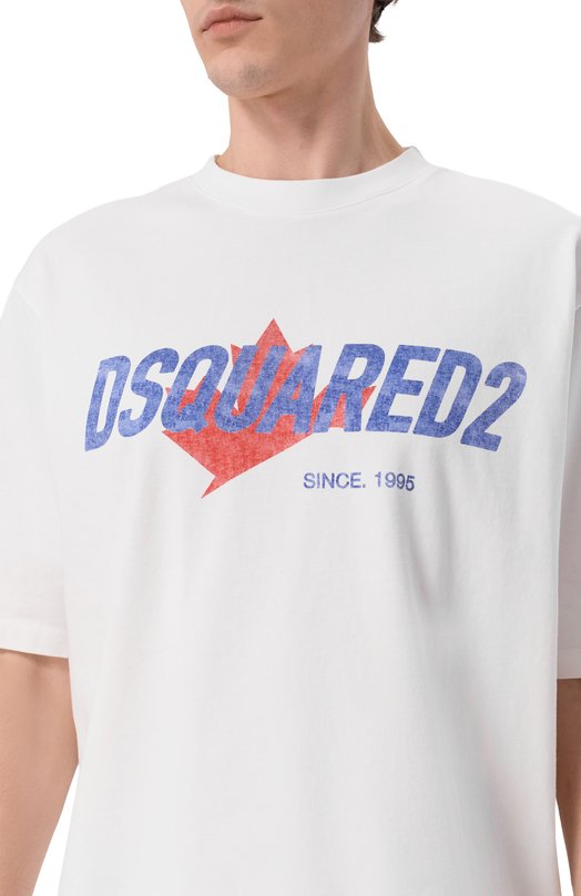 Хлопковая футболка Dsquared2 S74GD1556/D20106 Белый  S74GD1556/D20106 Фото 5