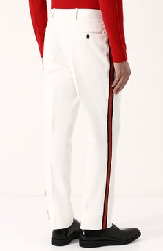 Хлопковые брюки прямого кроя с контрастными лампасами CALVIN KLEIN 205W39NYC, арт. 81MWPA12/C163, фото 1