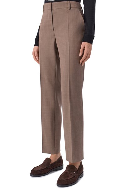 Шерстяные брюки MOSCHINO светло-коричневого цвета по цене 79950 руб., арт. A0338/0522, фото 3 Шерстяные брюки MOSCHINO, арт. A0338/0522, фото 3