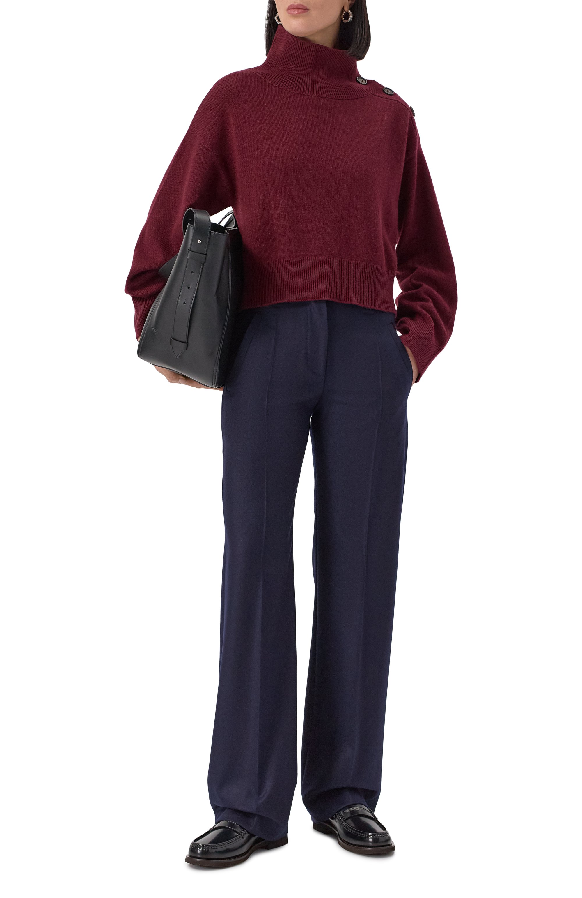 Кашемировый свитер BRUNELLO CUCINELLI бордового цвета по цене 277000 руб., арт. M12707314P, фото 2 Кашемировый свитер BRUNELLO CUCINELLI, арт. M12707314P, фото 2