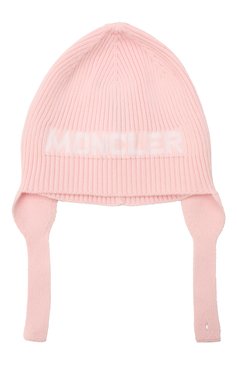 Детского хлопковая шапка MONCLER розового цвета, арт. G2-951-9Z714-00-V9217 | Фото 1 (Материал: Текстиль, Хлопок; Материал сплава: Проставлено; Нос: Не проставлено)