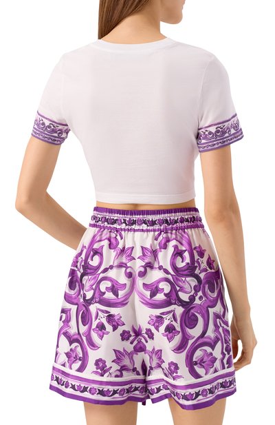 Хлопковая футболка DOLCE & GABBANA белого цвета по цене 75550 руб., арт. F8V54Z/II7IG, фото 4 Хлопковая футболка DOLCE & GABBANA, арт. F8V54Z/II7IG, фото 4