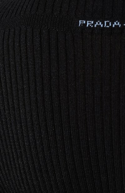 Однотонный пуловер из смеси шерсти и шелка с круглым вырезом PRADA, арт. P24H0A-1RZR-F0002, фото 5