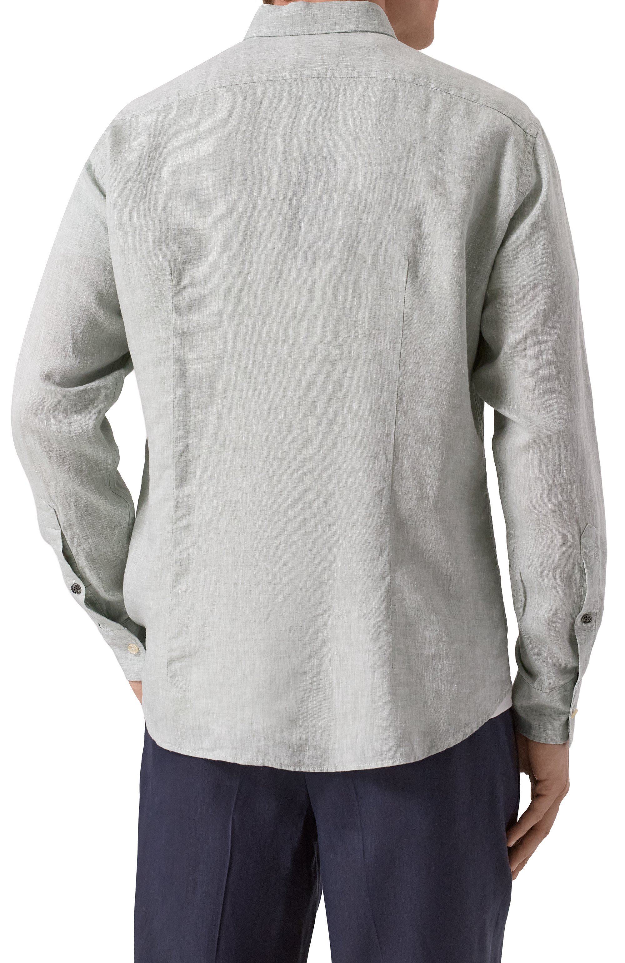 Льняная рубашка BOGNER светло-зеленого цвета по цене 24900 руб., арт. 58842973, фото 4 Льняная рубашка BOGNER, арт. 58842973, фото 4