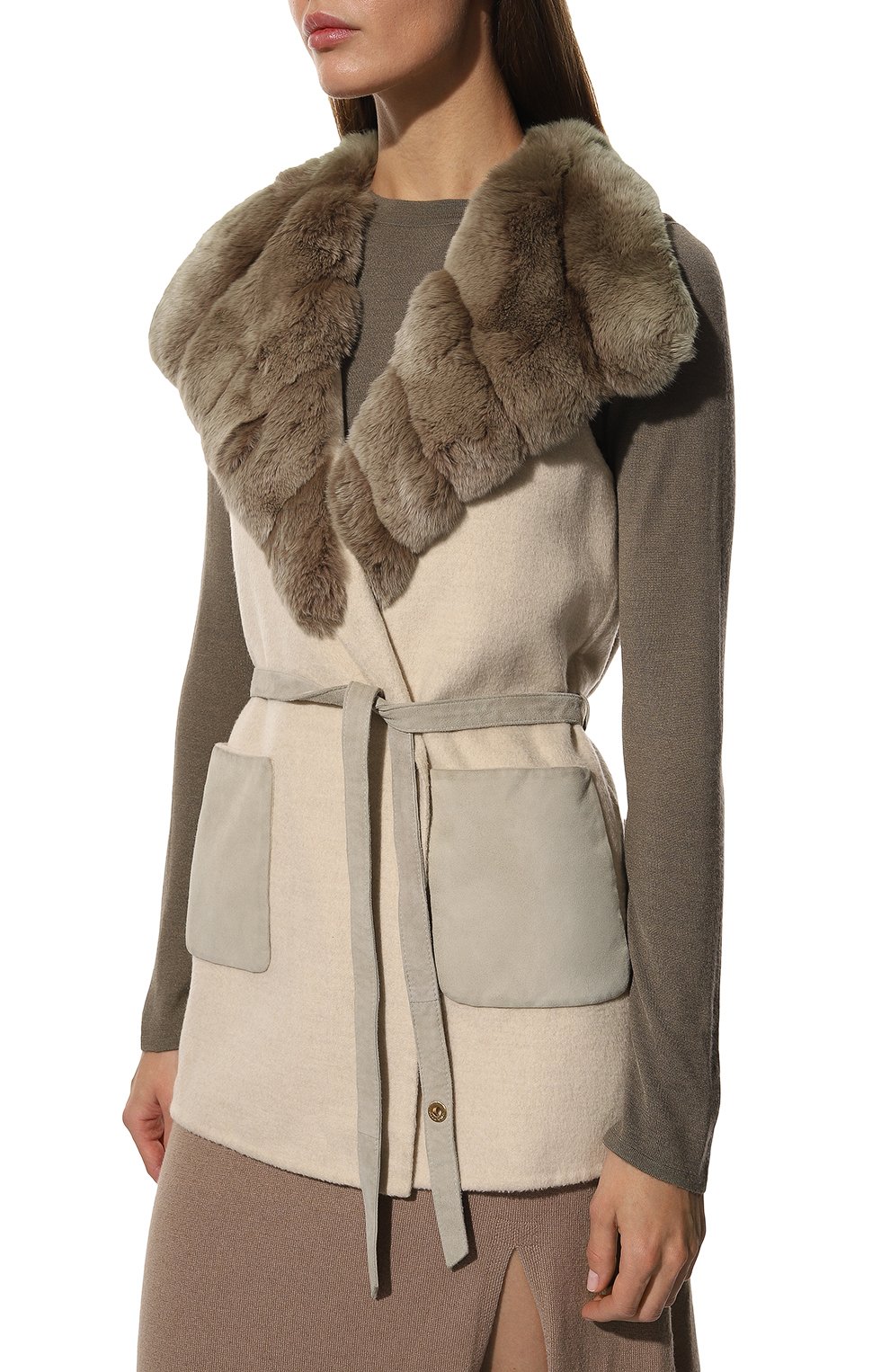 Жилет с отделкой из меха шиншиллы LORO PIANA, арт. FAE4948, фото 3