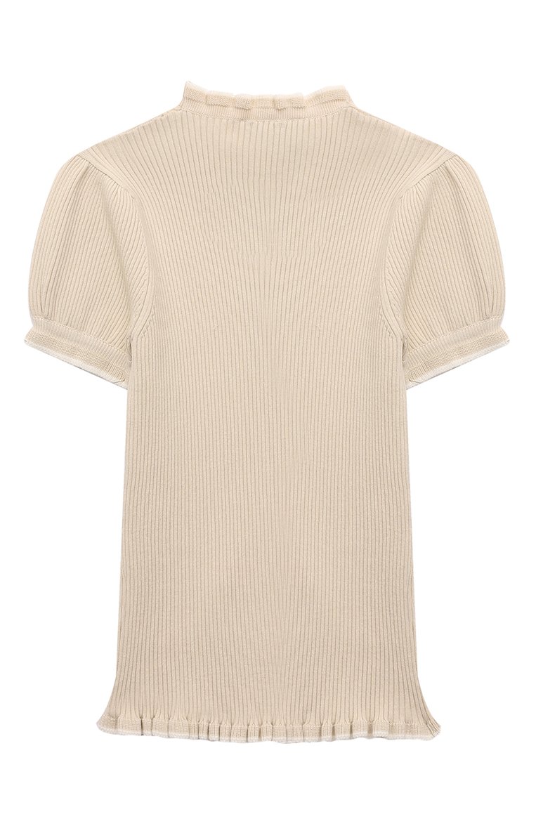 Детский джемпер из вискозы ETRO кремового цвета, арт. GU9A11 | Фото 2 (Рукава: Короткие; Девочки Кросс-КТ: Свитер-одежда; Материал внешний: Вискоза, Синтетический материал; Автоматизация состава: Проставлено; Автоматизация ТО: Проставлено; Ростовка одежда: 6 лет | 116 см, 13 - 15 лет | 158 см, 16 лет | 164 см, 12 лет | 152 см, 10 - 11 лет | 140 - 146см, 8 лет | 128 см)