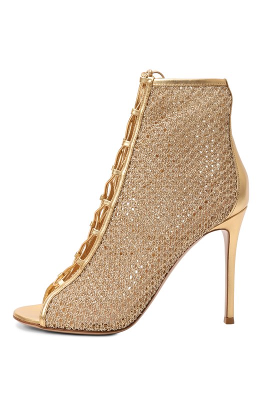 Текстильные ботильоны Gianvito Rossi G50643.15RIC.NITMEKM Золотой  G50643.15RIC.NITMEKM Фото 4