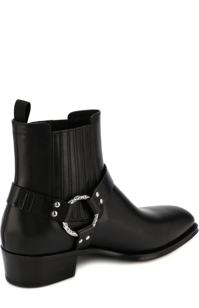 Кожаные сапоги с декоративными ремешками ALEXANDER MCQUEEN, арт. 526263/WHBS3, фото 4