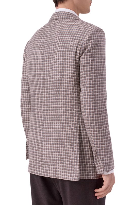 Пиджак из кашемира и шерсти Kiton UG81K0610E53 Коричневый  UG81K0610E53 Фото 5