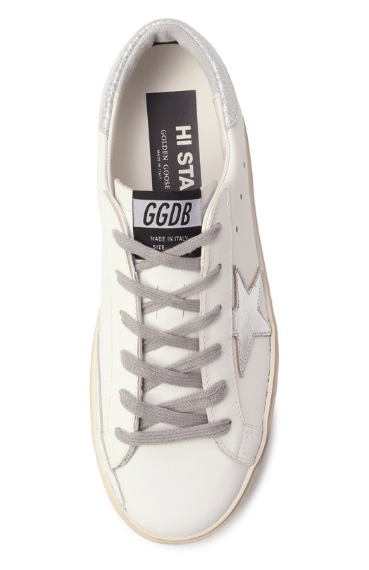 Кожаные кеды Hi Star Golden Goose Deluxe Brand GWF00118.F000329 Белый  GWF00118.F000329 Фото 6