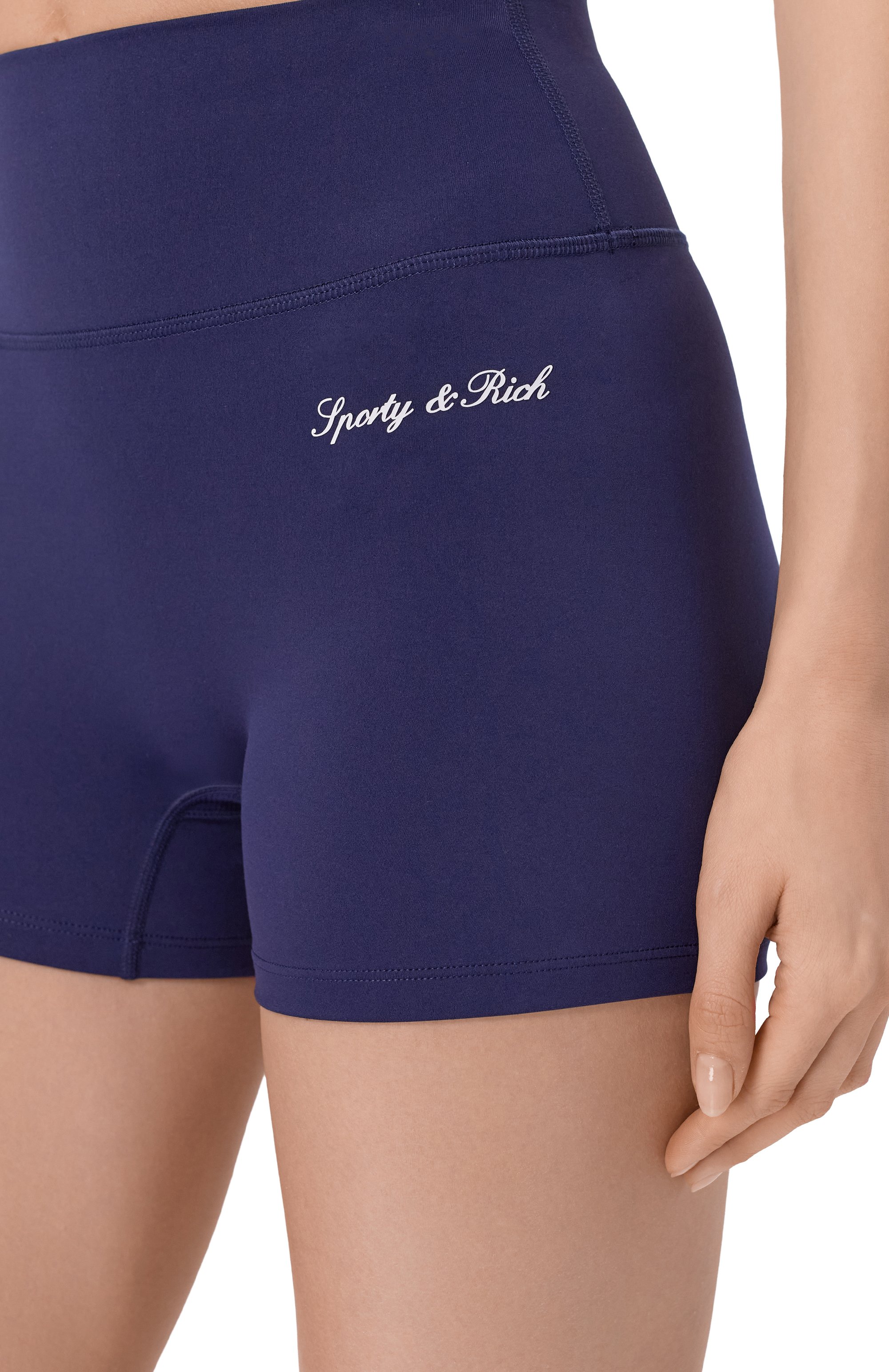 Шорты SPORTY AND RICH темно-синего цвета по цене 13600 руб., арт. SH05875326BL106, фото 5 Шорты SPORTY AND RICH, арт. SH05875326BL106, фото 5