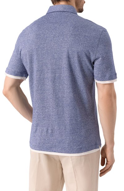 Поло изо льна и хлопка BRUNELLO CUCINELLI, арт. MW8353966, фото 4