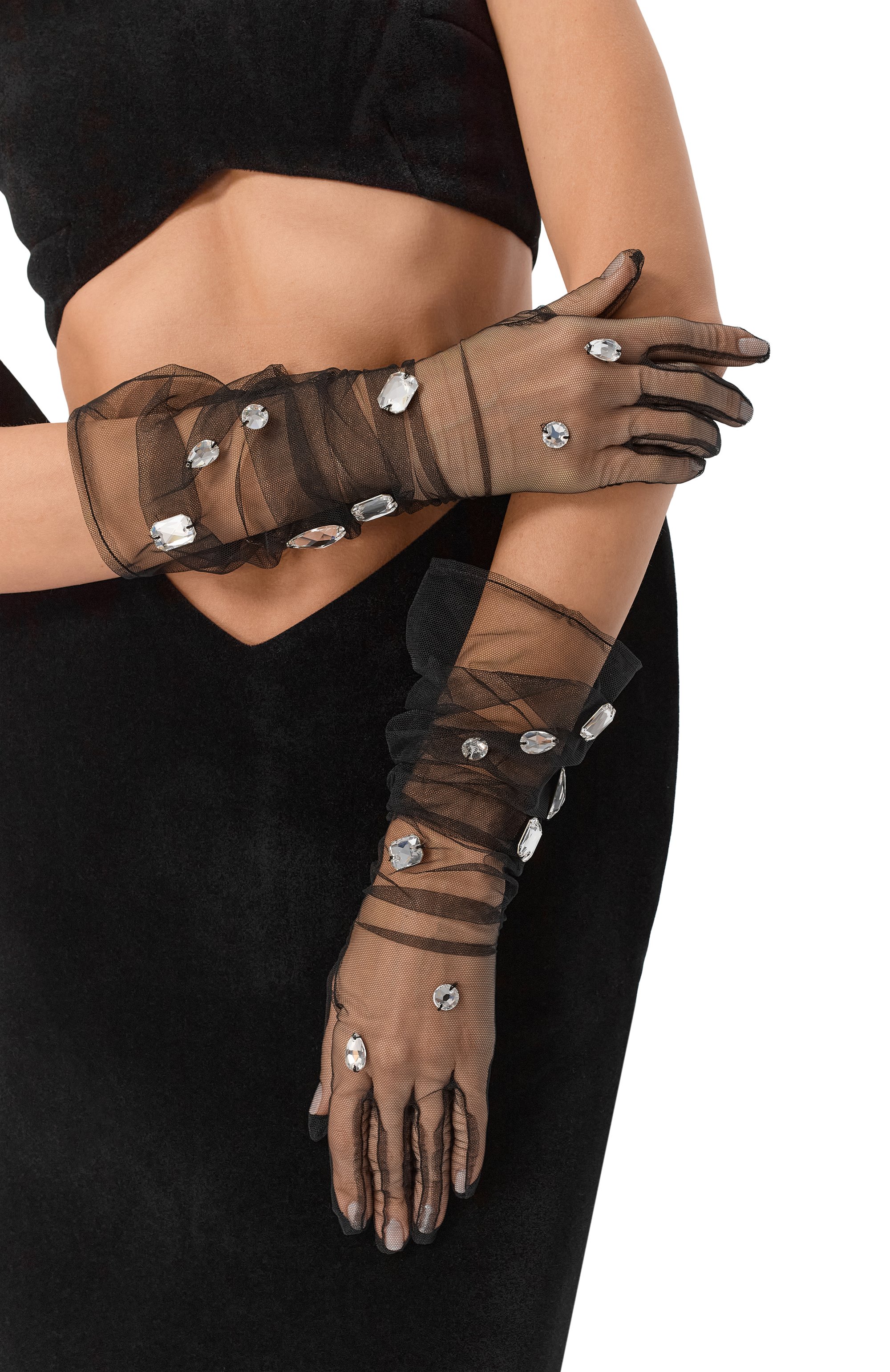 Перчатки DAVID KOMA черного цвета по цене 107500 руб., арт. PF25DKGL0VES04, фото 2 Перчатки DAVID KOMA, арт. PF25DKGL0VES04, фото 2